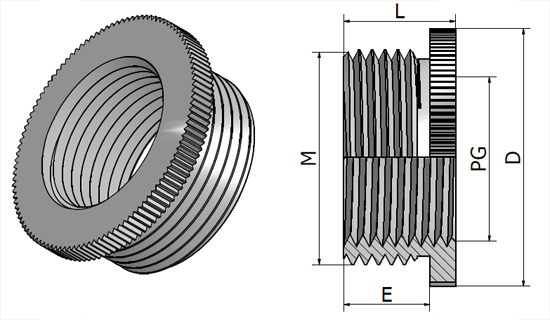 Knurled Adaptor